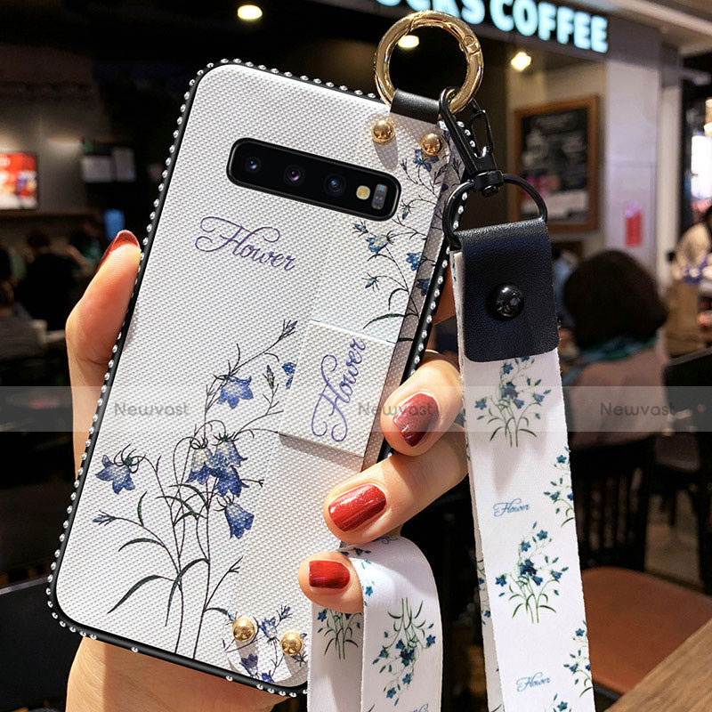 Silicone Candy Rubber Gel Flowers Soft Case Cover K02 for Samsung Galaxy S10