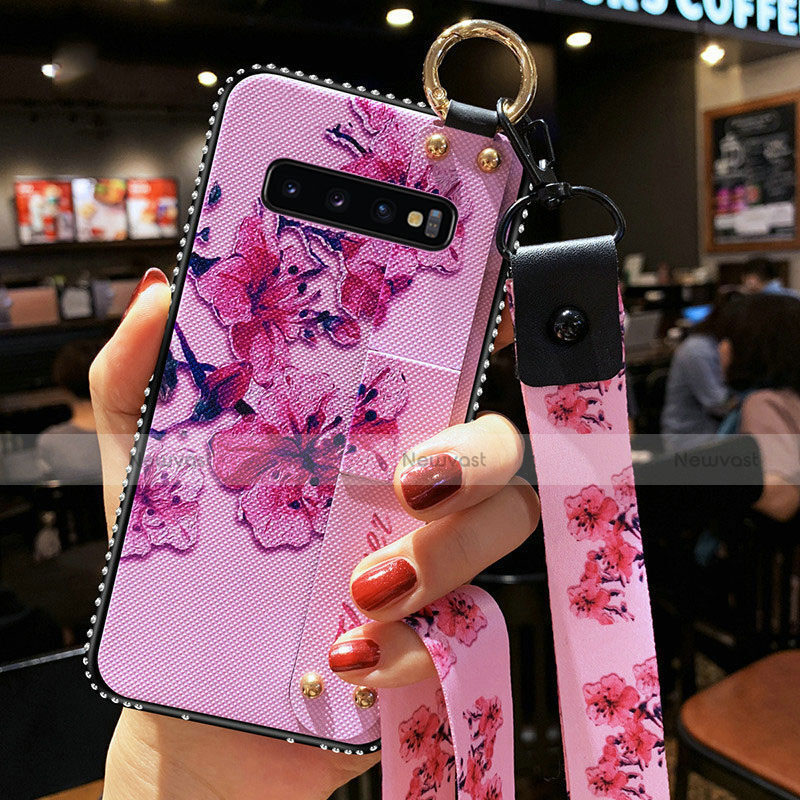 Silicone Candy Rubber Gel Flowers Soft Case Cover K02 for Samsung Galaxy S10 Plus