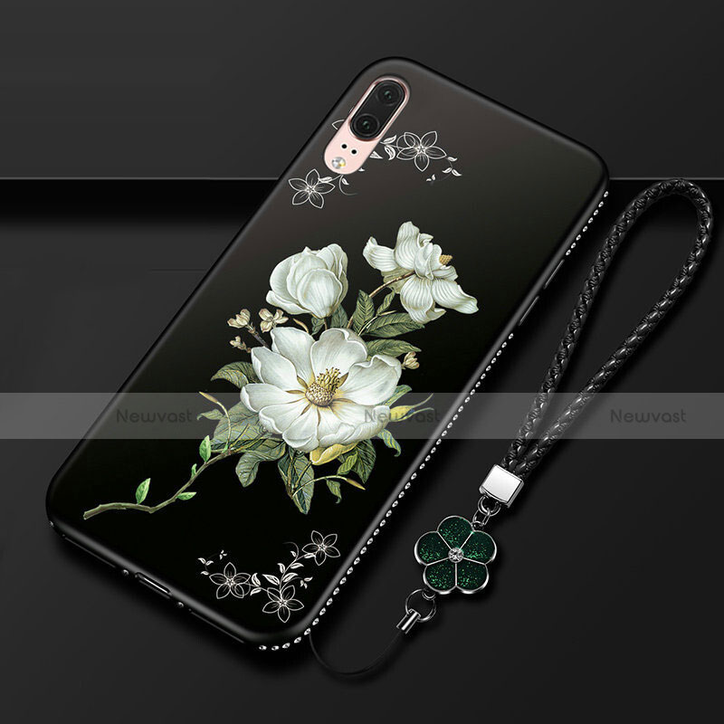 Silicone Candy Rubber Gel Flowers Soft Case Cover K03 for Huawei P20