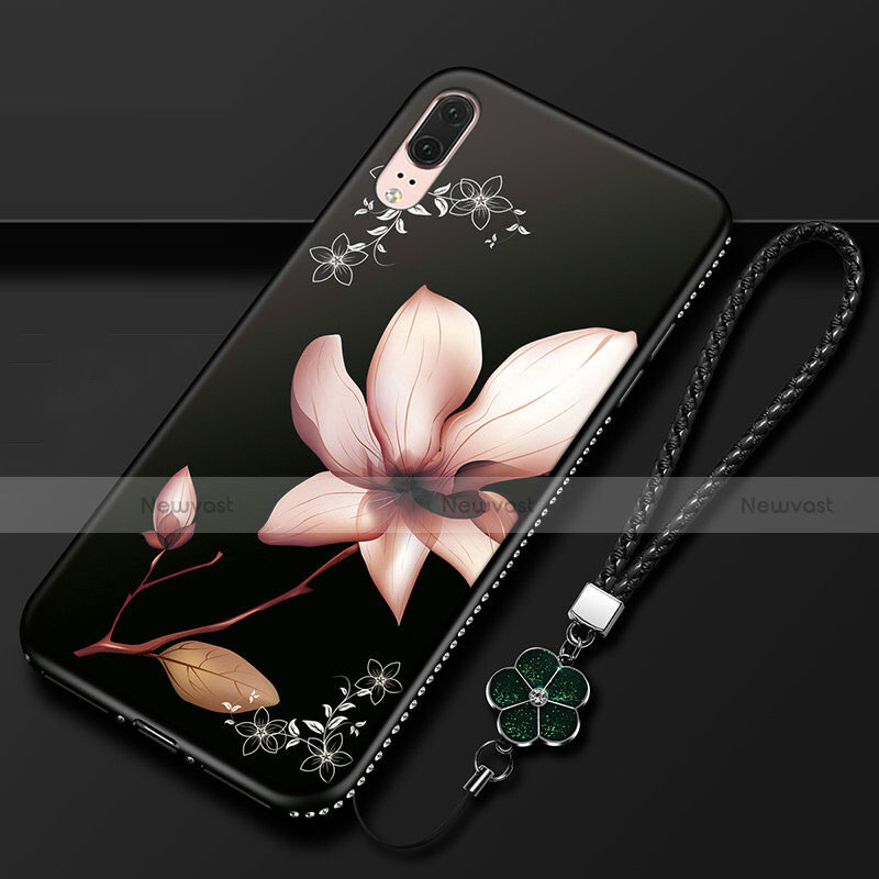 Silicone Candy Rubber Gel Flowers Soft Case Cover K03 for Huawei P20