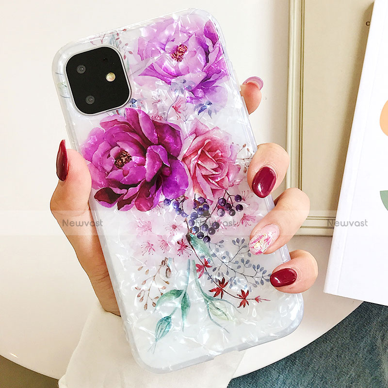 Silicone Candy Rubber Gel Flowers Soft Case Cover S01 for Apple iPhone 11