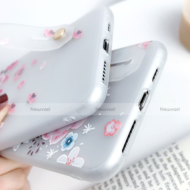 Silicone Candy Rubber Gel Flowers Soft Case Cover S01 for Apple iPhone Xs