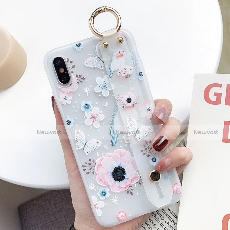 Silicone Candy Rubber Gel Flowers Soft Case Cover S01 for Apple iPhone Xs Max