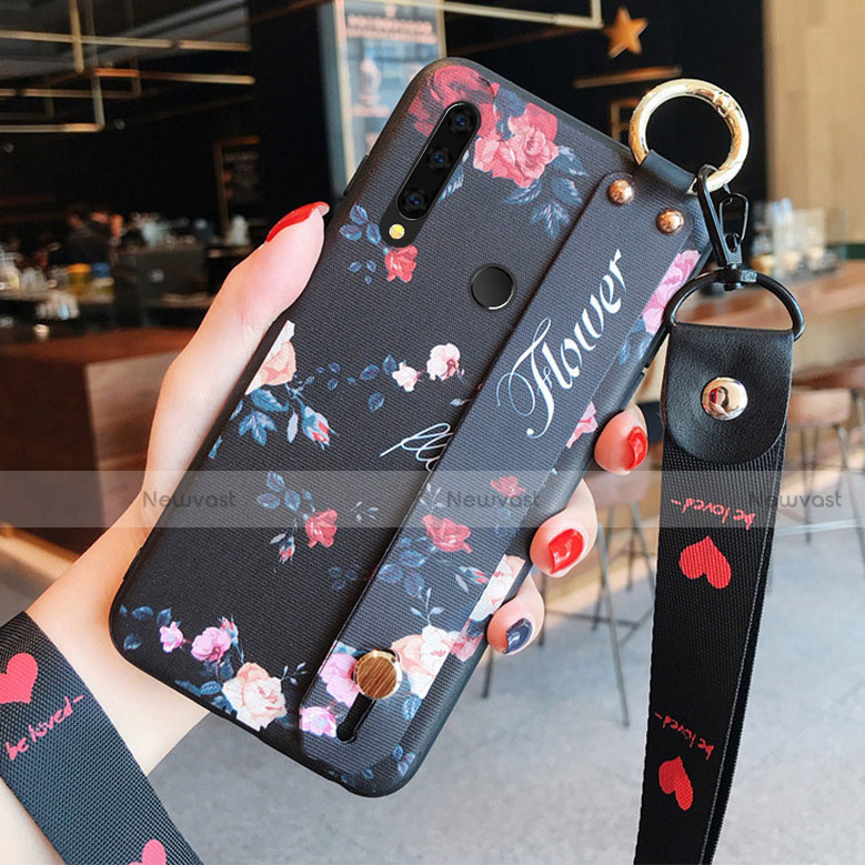 Silicone Candy Rubber Gel Flowers Soft Case Cover S01 for Huawei Enjoy 10 Plus