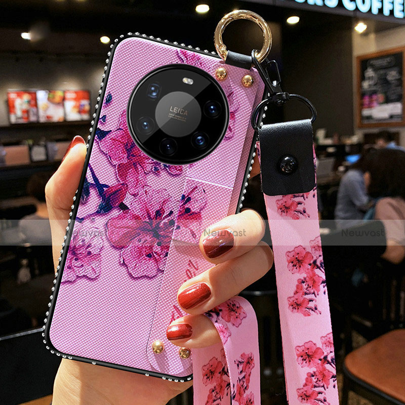 Silicone Candy Rubber Gel Flowers Soft Case Cover S01 for Huawei Mate 40 Pro+ Plus
