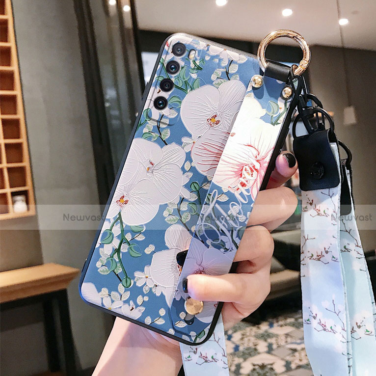 Silicone Candy Rubber Gel Flowers Soft Case Cover S01 for Huawei Nova 7 5G