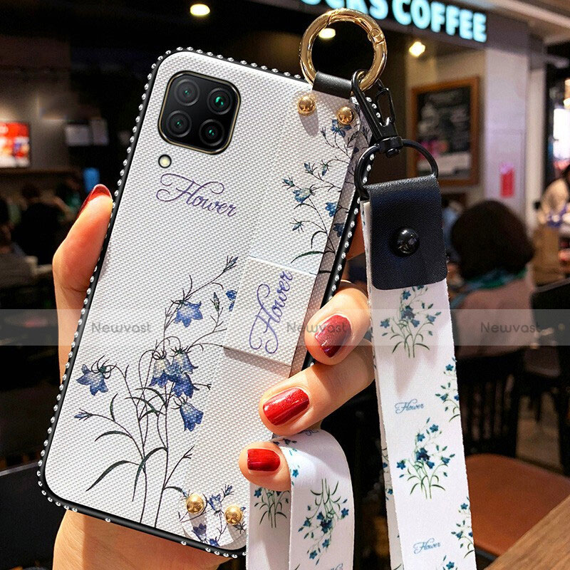 Silicone Candy Rubber Gel Flowers Soft Case Cover S01 for Huawei Nova 7i
