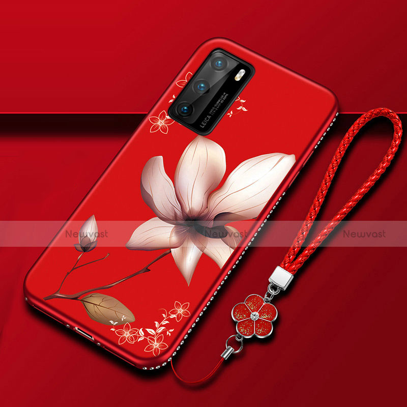 Silicone Candy Rubber Gel Flowers Soft Case Cover S01 for Huawei P40