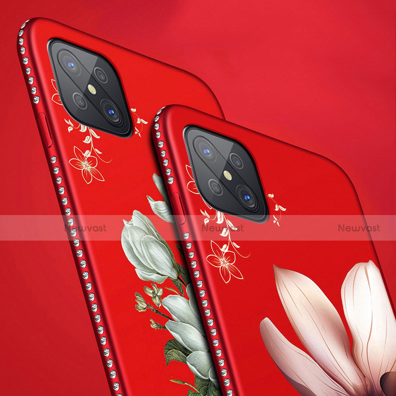 Silicone Candy Rubber Gel Flowers Soft Case Cover S01 for Oppo A92s 5G