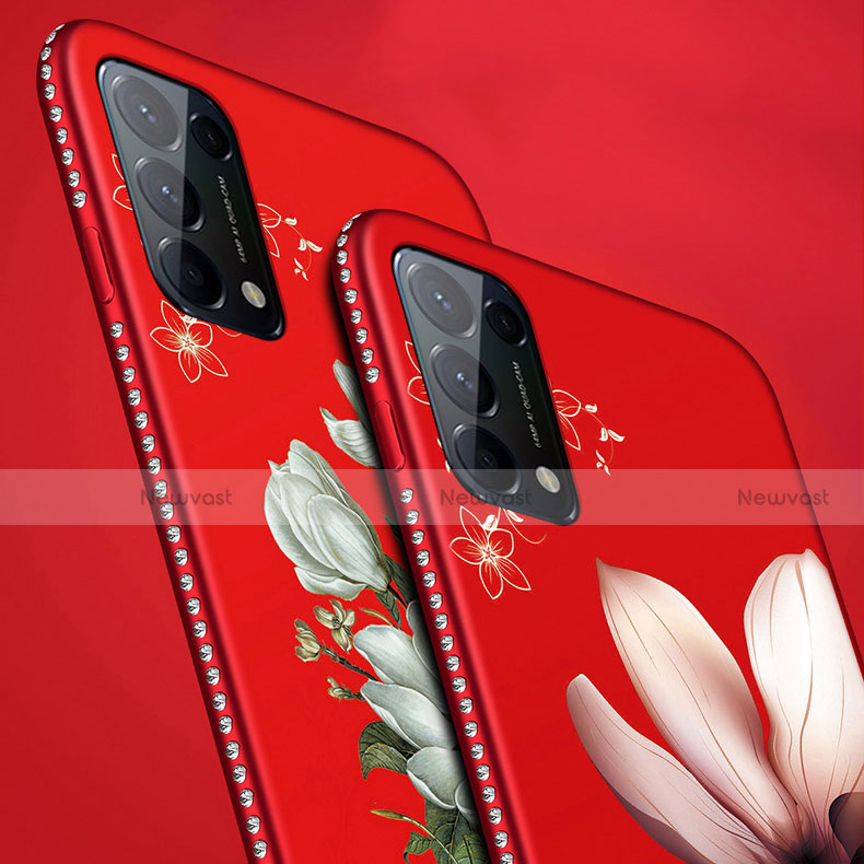Silicone Candy Rubber Gel Flowers Soft Case Cover S01 for Oppo Reno5 5G