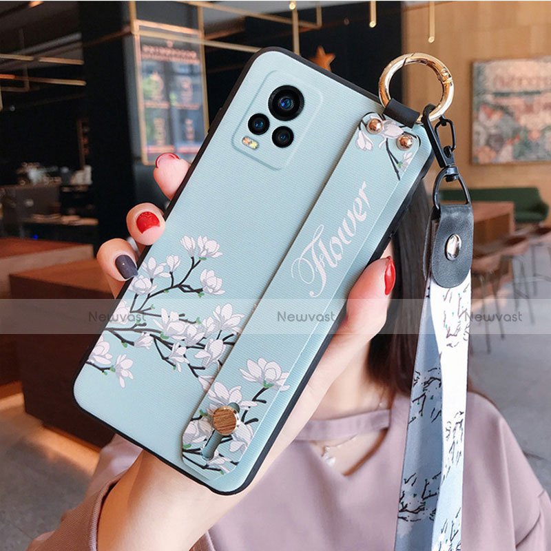 Silicone Candy Rubber Gel Flowers Soft Case Cover S01 for Vivo V20 Pro 5G