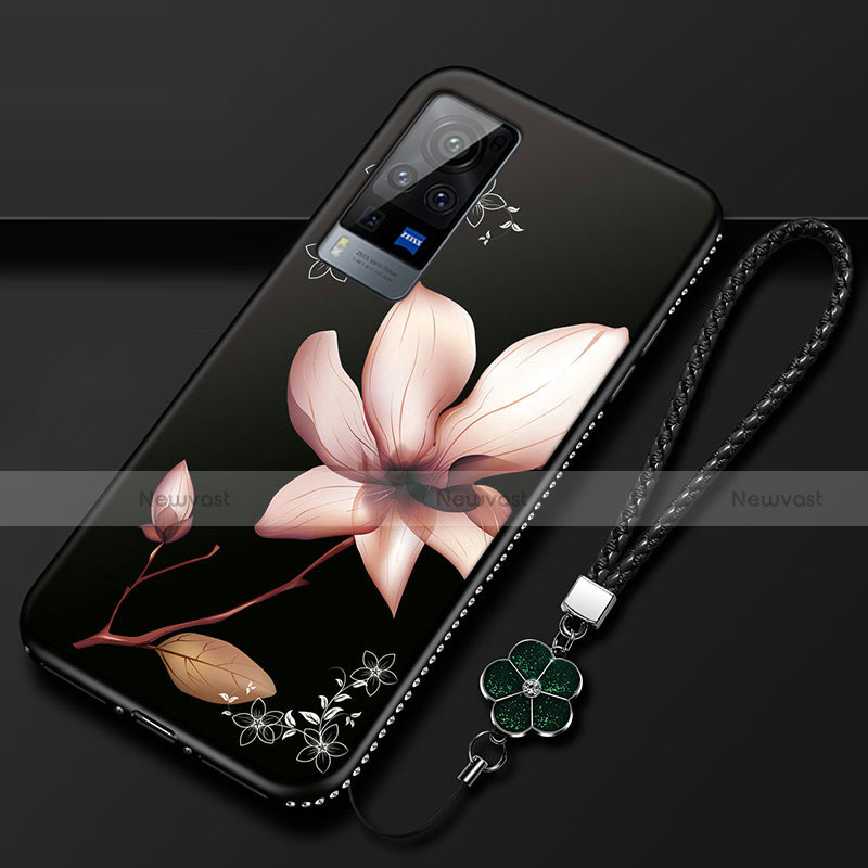 Silicone Candy Rubber Gel Flowers Soft Case Cover S01 for Vivo X60 Pro 5G