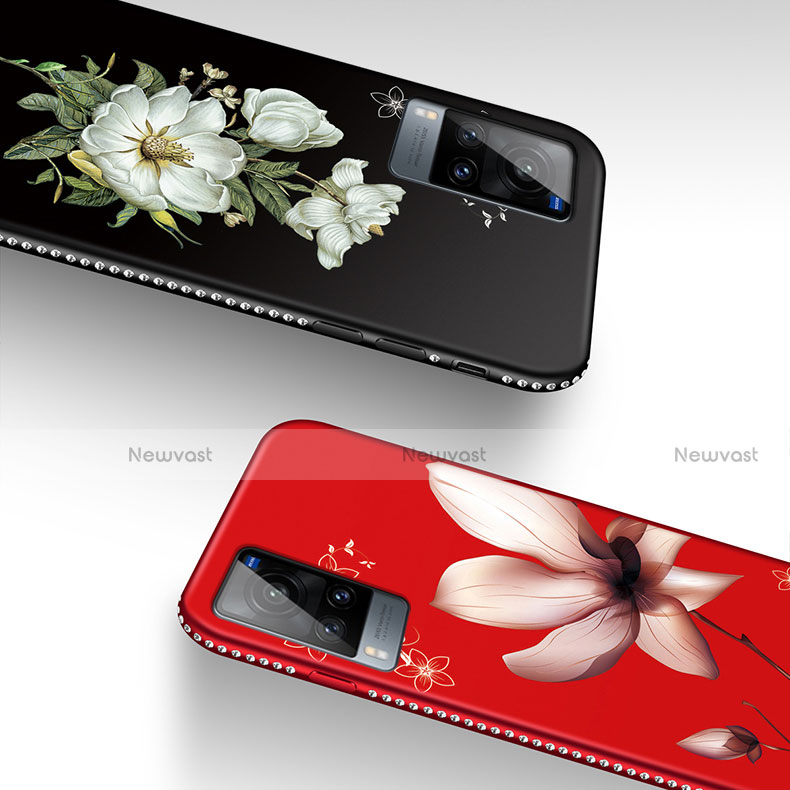 Silicone Candy Rubber Gel Flowers Soft Case Cover S01 for Vivo X60T 5G