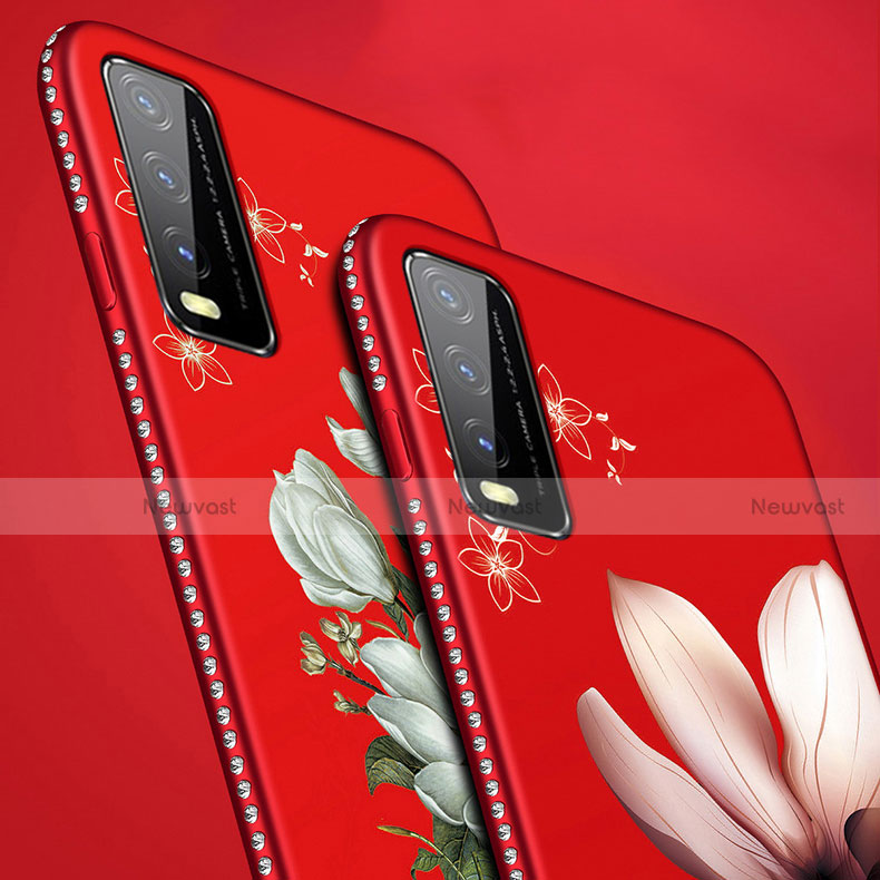 Silicone Candy Rubber Gel Flowers Soft Case Cover S01 for Vivo Y12s