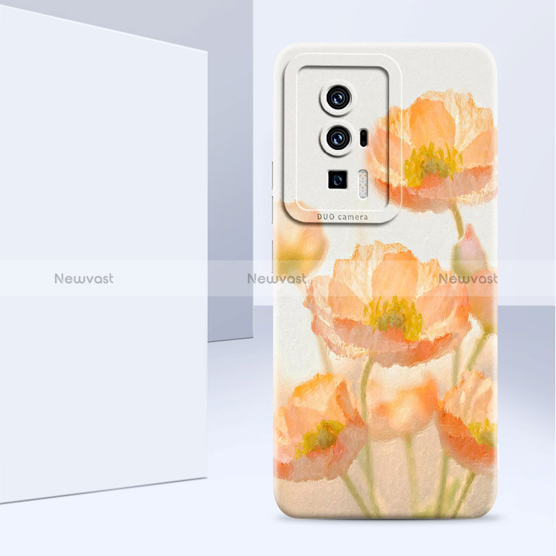 Silicone Candy Rubber Gel Flowers Soft Case Cover S01 for Xiaomi Poco F5 Pro 5G