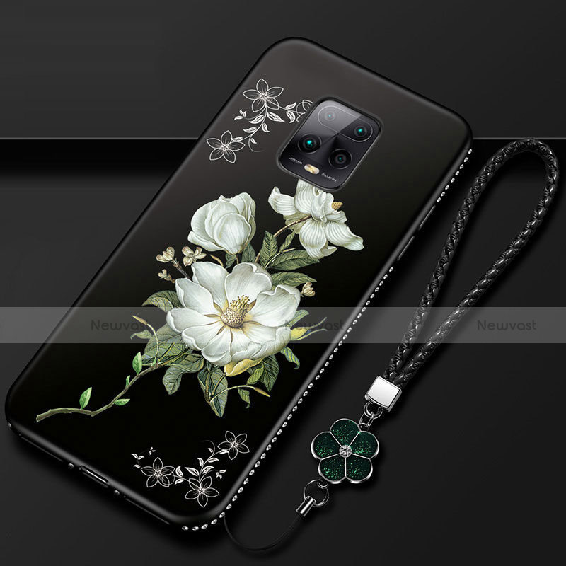 Silicone Candy Rubber Gel Flowers Soft Case Cover S01 for Xiaomi Redmi 10X Pro 5G