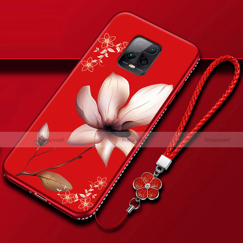 Silicone Candy Rubber Gel Flowers Soft Case Cover S01 for Xiaomi Redmi 10X Pro 5G