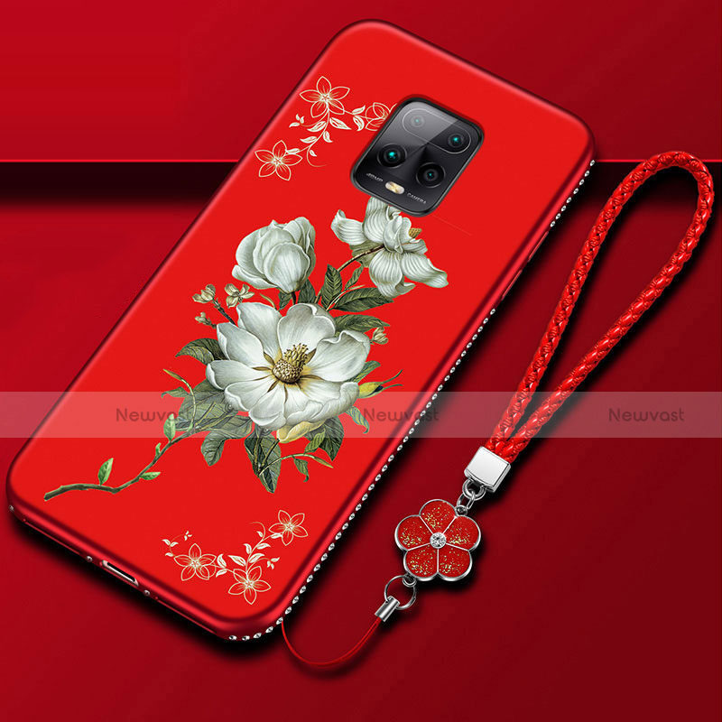 Silicone Candy Rubber Gel Flowers Soft Case Cover S01 for Xiaomi Redmi 10X Pro 5G