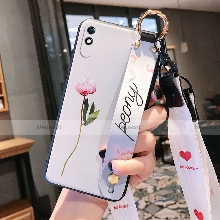Silicone Candy Rubber Gel Flowers Soft Case Cover S01 for Xiaomi Redmi 9A