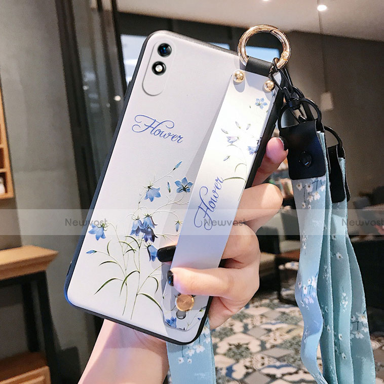 Silicone Candy Rubber Gel Flowers Soft Case Cover S01 for Xiaomi Redmi 9A
