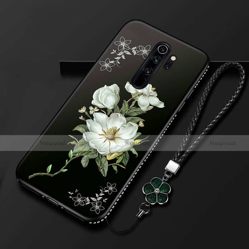 Silicone Candy Rubber Gel Flowers Soft Case Cover S01 for Xiaomi Redmi Note 8 Pro White