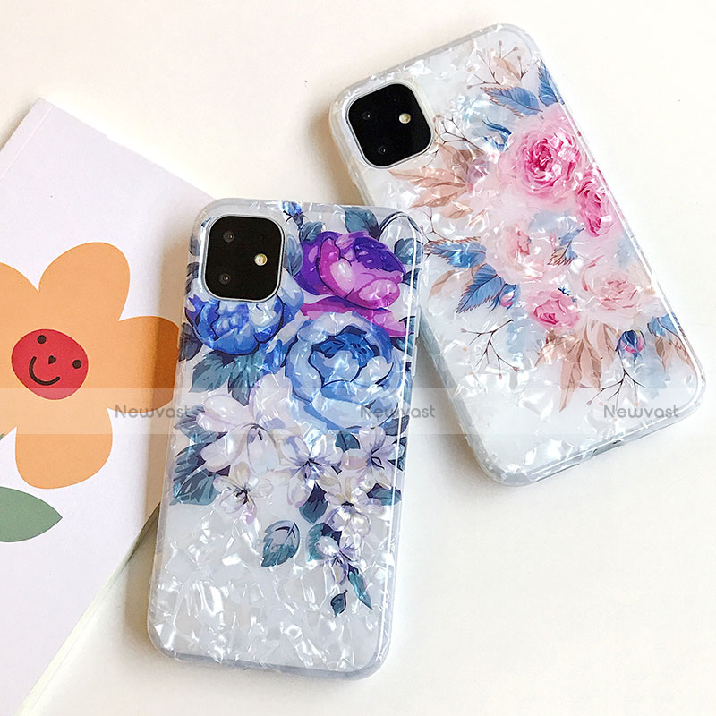 Silicone Candy Rubber Gel Flowers Soft Case Cover S02 for Apple iPhone 11
