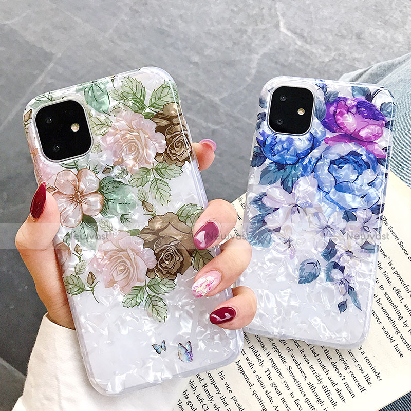 Silicone Candy Rubber Gel Flowers Soft Case Cover S02 for Apple iPhone 11