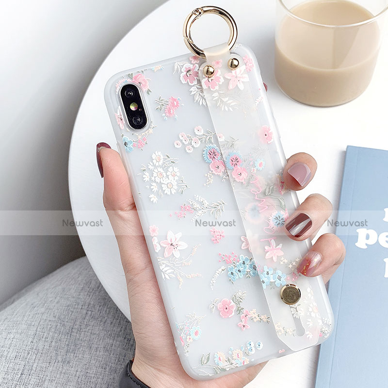 Silicone Candy Rubber Gel Flowers Soft Case Cover S02 for Apple iPhone X