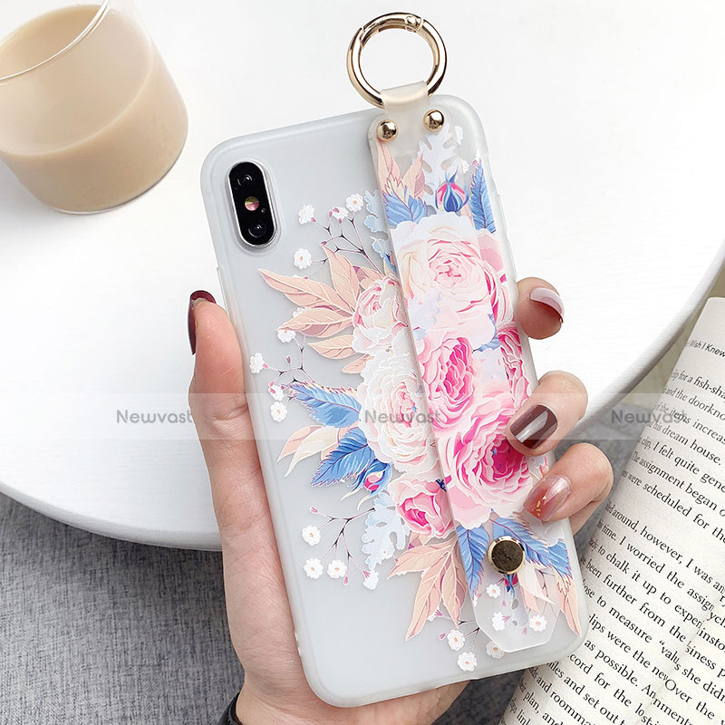 Silicone Candy Rubber Gel Flowers Soft Case Cover S02 for Apple iPhone X