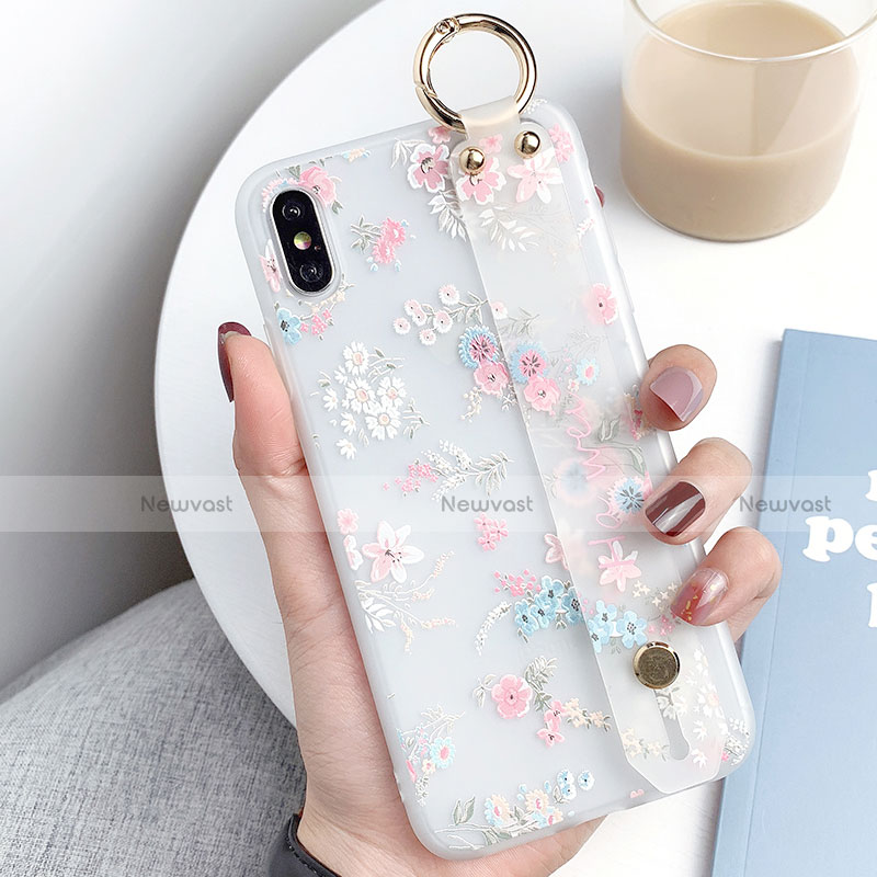 Silicone Candy Rubber Gel Flowers Soft Case Cover S02 for Apple iPhone Xs Max