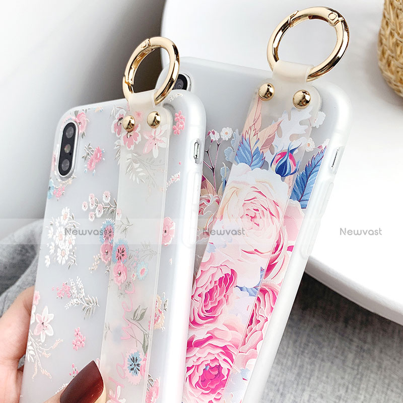 Silicone Candy Rubber Gel Flowers Soft Case Cover S02 for Apple iPhone Xs Max
