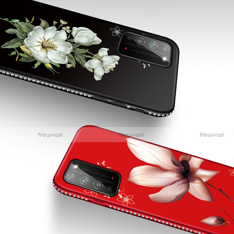 Silicone Candy Rubber Gel Flowers Soft Case Cover S02 for Huawei Honor X10 5G