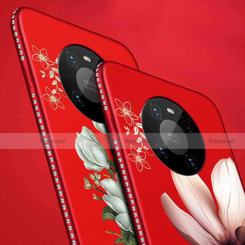 Silicone Candy Rubber Gel Flowers Soft Case Cover S02 for Huawei Mate 40 Pro