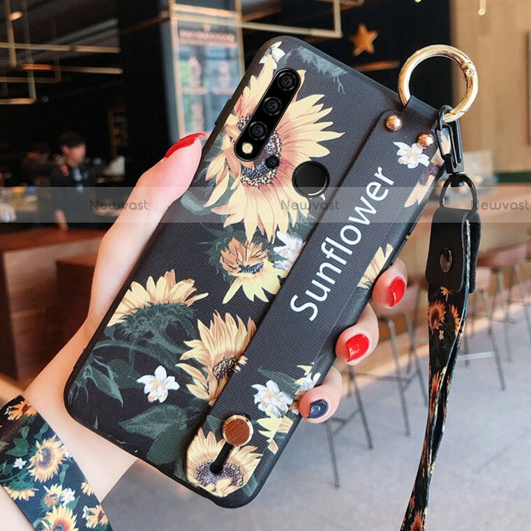 Silicone Candy Rubber Gel Flowers Soft Case Cover S02 for Huawei P20 Lite (2019)