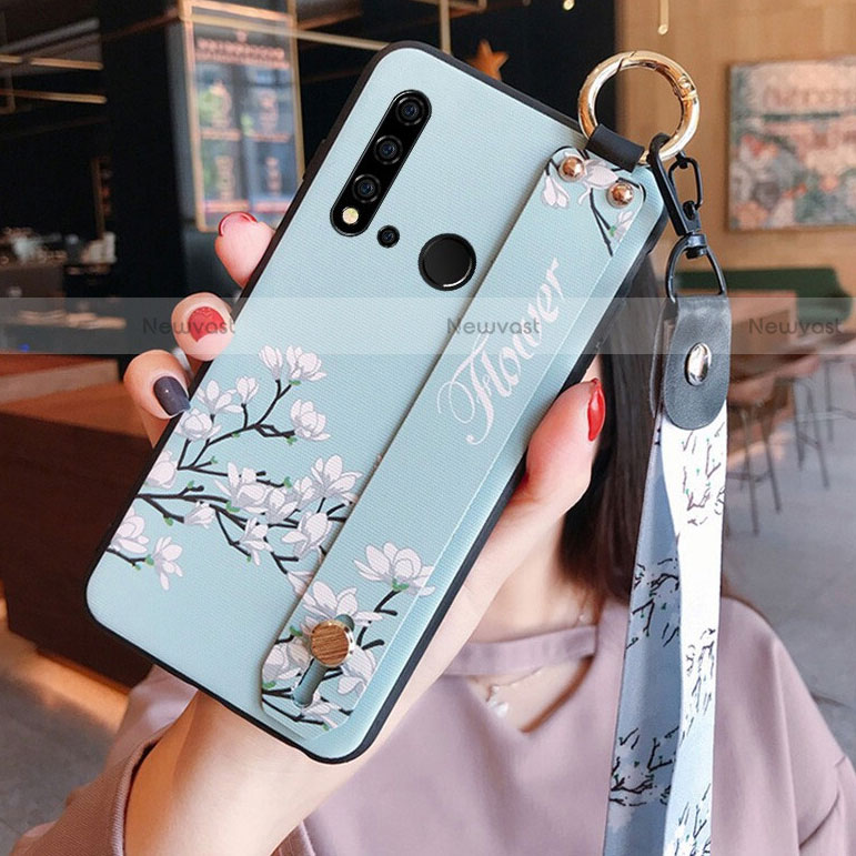 Silicone Candy Rubber Gel Flowers Soft Case Cover S02 for Huawei P20 Lite (2019)