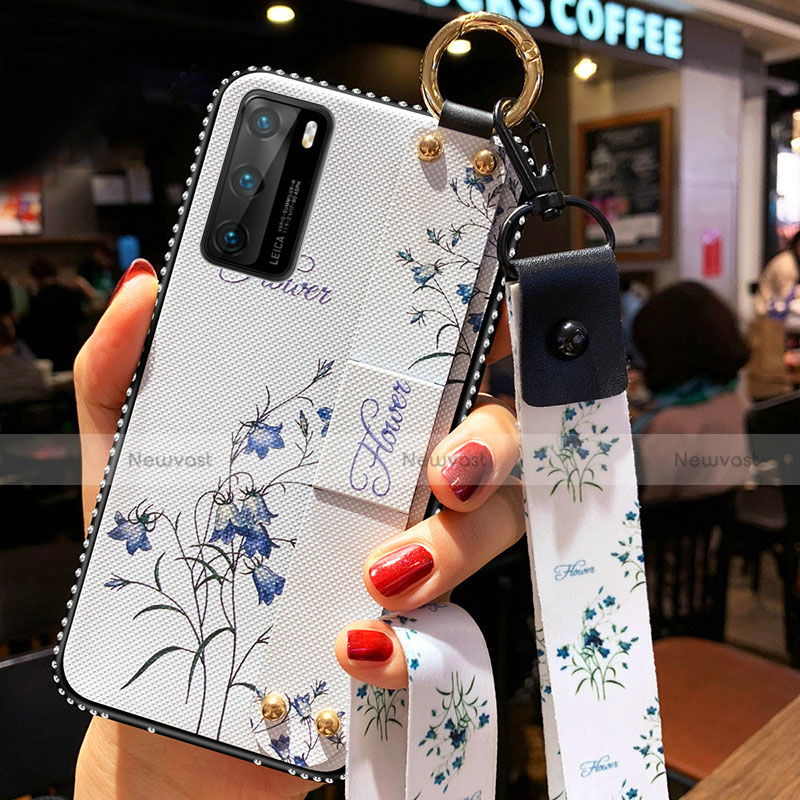 Silicone Candy Rubber Gel Flowers Soft Case Cover S02 for Huawei P40