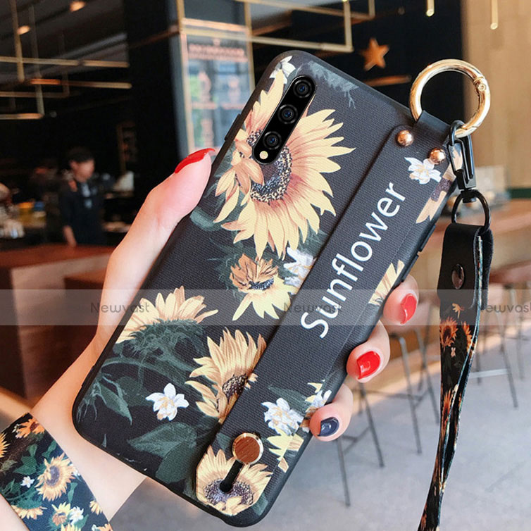 Silicone Candy Rubber Gel Flowers Soft Case Cover S02 for Huawei Y8p