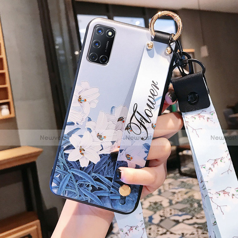 Silicone Candy Rubber Gel Flowers Soft Case Cover S02 for Oppo A72