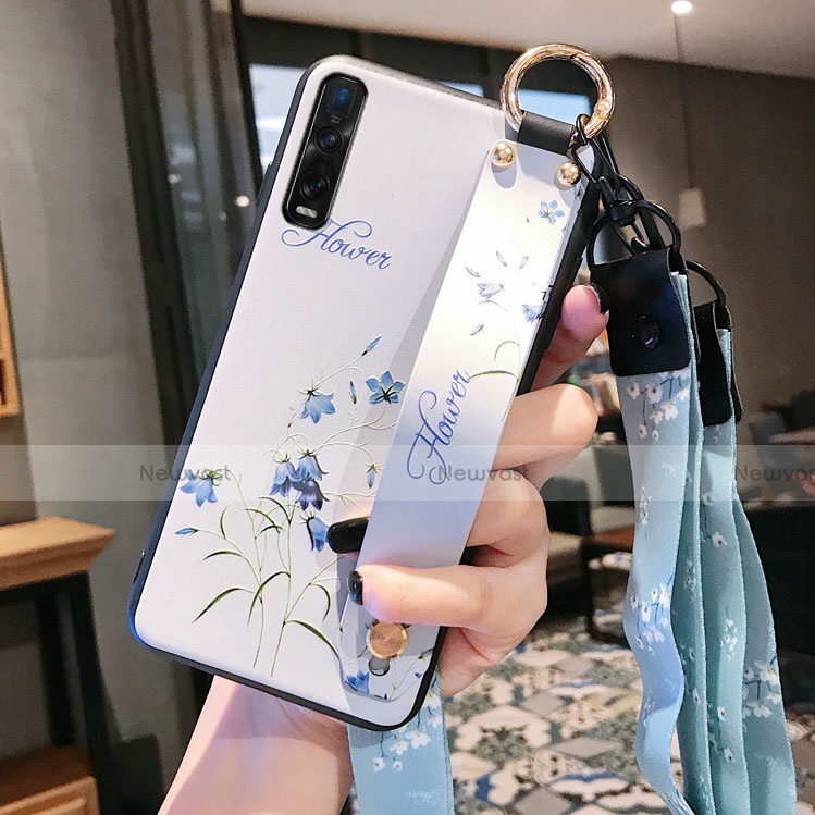 Silicone Candy Rubber Gel Flowers Soft Case Cover S02 for Oppo Find X2 Pro