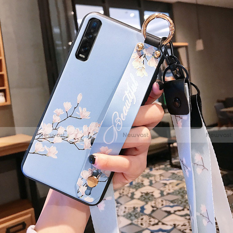 Silicone Candy Rubber Gel Flowers Soft Case Cover S02 for Oppo Find X2 Pro