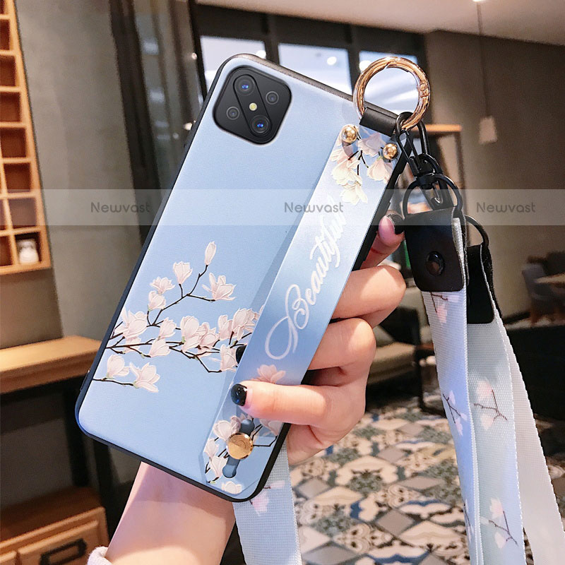 Silicone Candy Rubber Gel Flowers Soft Case Cover S02 for Oppo Reno4 Z 5G