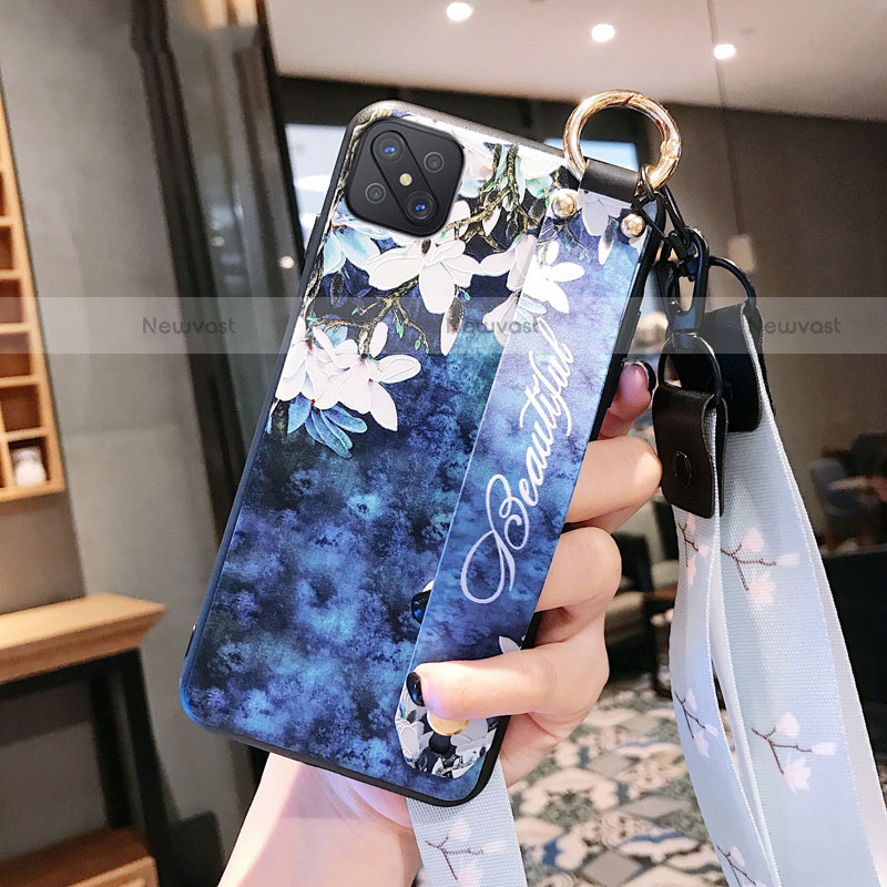 Silicone Candy Rubber Gel Flowers Soft Case Cover S02 for Oppo Reno4 Z 5G