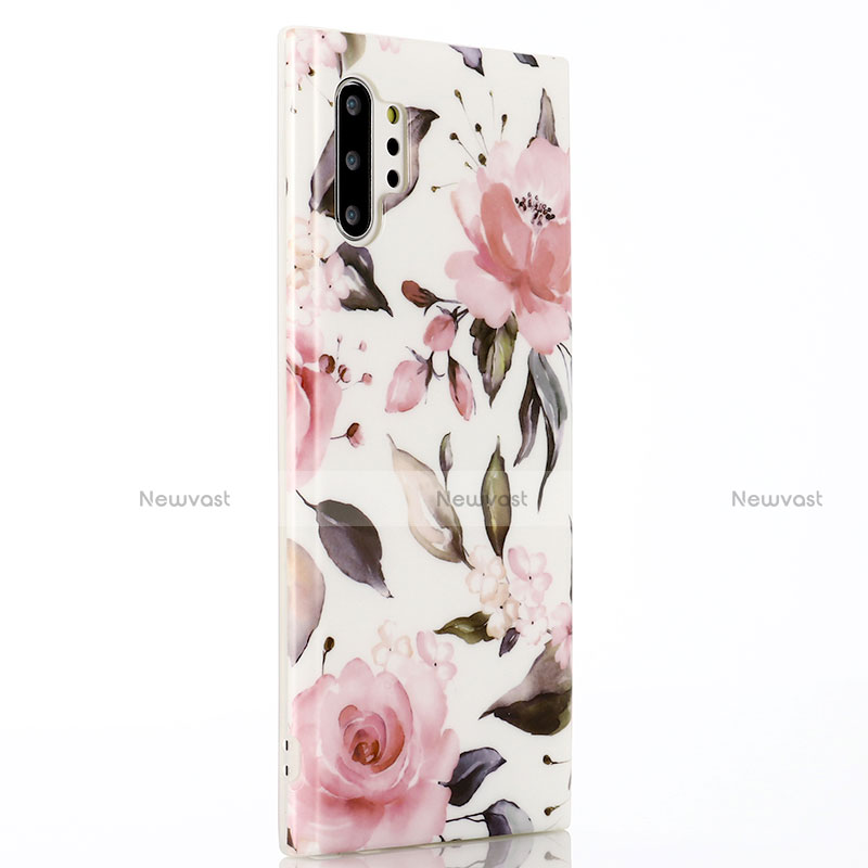 Silicone Candy Rubber Gel Flowers Soft Case Cover S02 for Samsung Galaxy Note 10 Plus