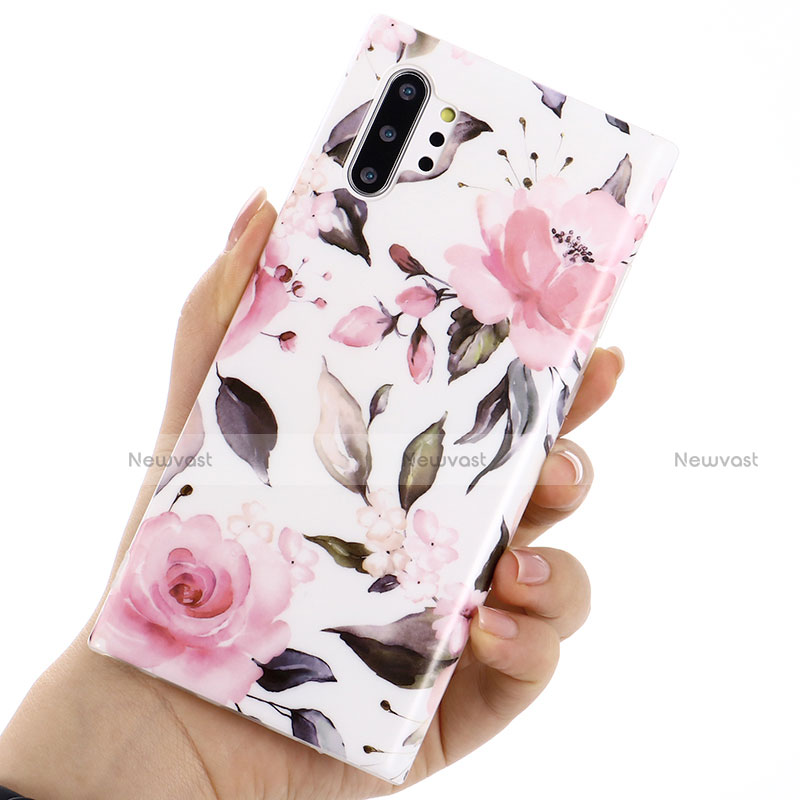Silicone Candy Rubber Gel Flowers Soft Case Cover S02 for Samsung Galaxy Note 10 Plus