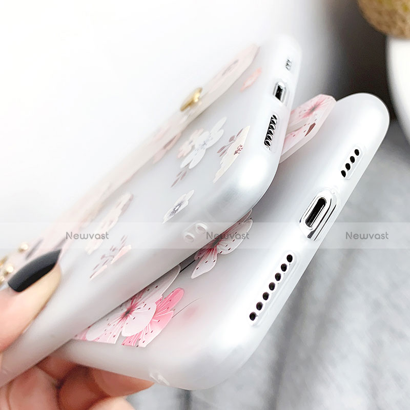 Silicone Candy Rubber Gel Flowers Soft Case Cover S03 for Apple iPhone X