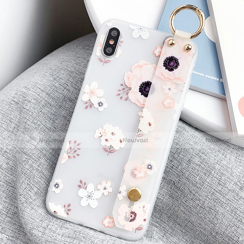 Silicone Candy Rubber Gel Flowers Soft Case Cover S03 for Apple iPhone X