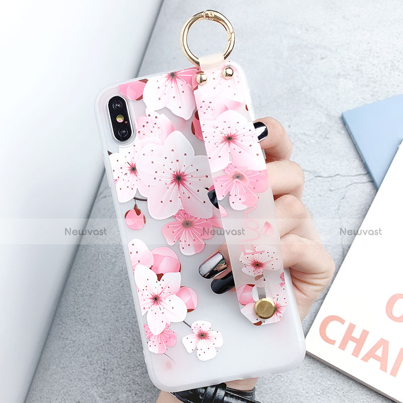 Silicone Candy Rubber Gel Flowers Soft Case Cover S03 for Apple iPhone Xs