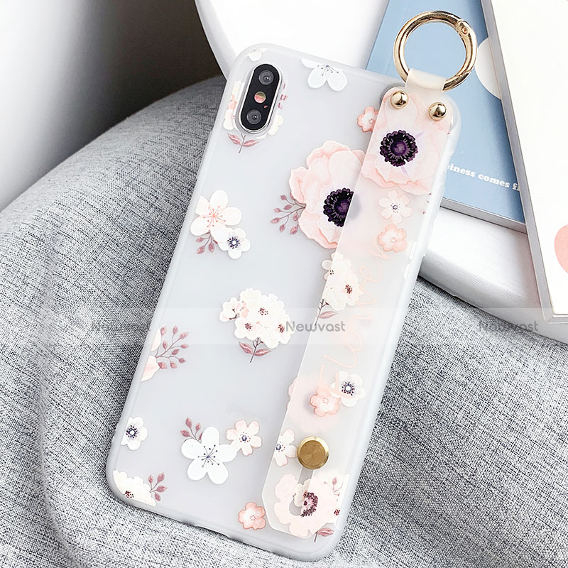 Silicone Candy Rubber Gel Flowers Soft Case Cover S03 for Apple iPhone Xs Max