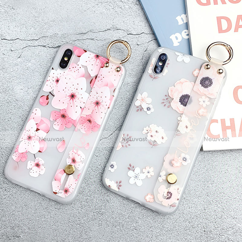 Silicone Candy Rubber Gel Flowers Soft Case Cover S03 for Apple iPhone Xs Max