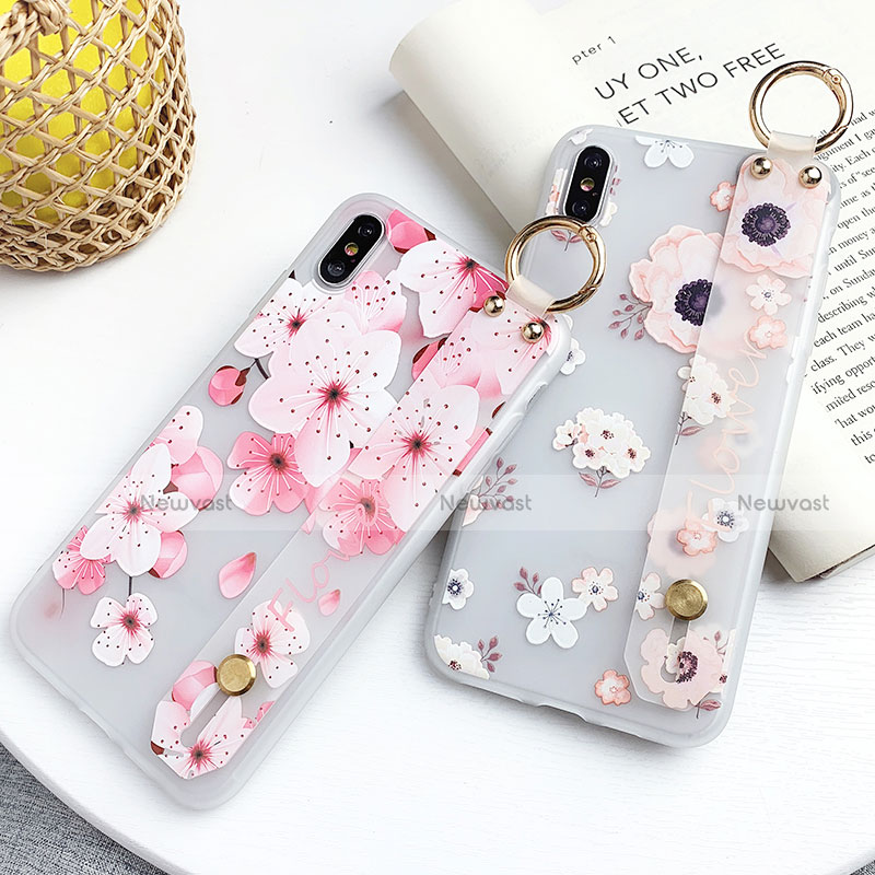 Silicone Candy Rubber Gel Flowers Soft Case Cover S03 for Apple iPhone Xs Max